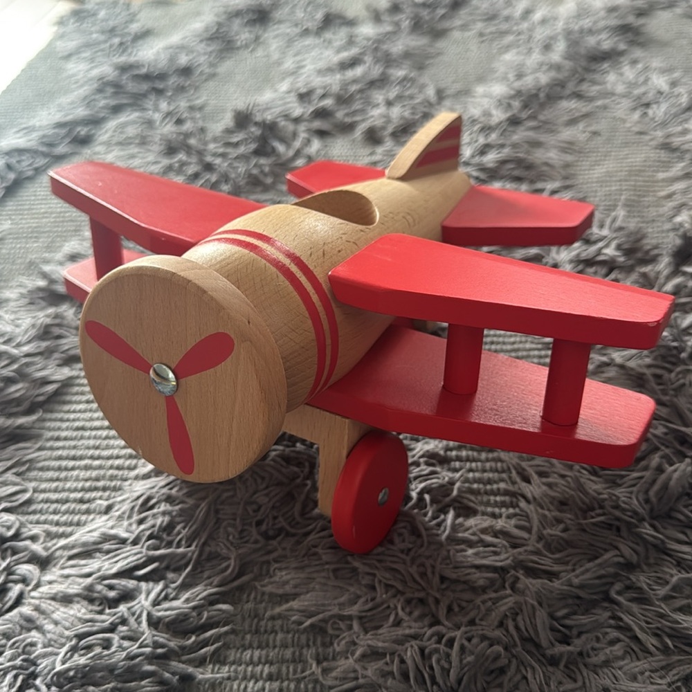 Hearth & Hand with Magnolia wooden airplane toy - Picture 2 of 8